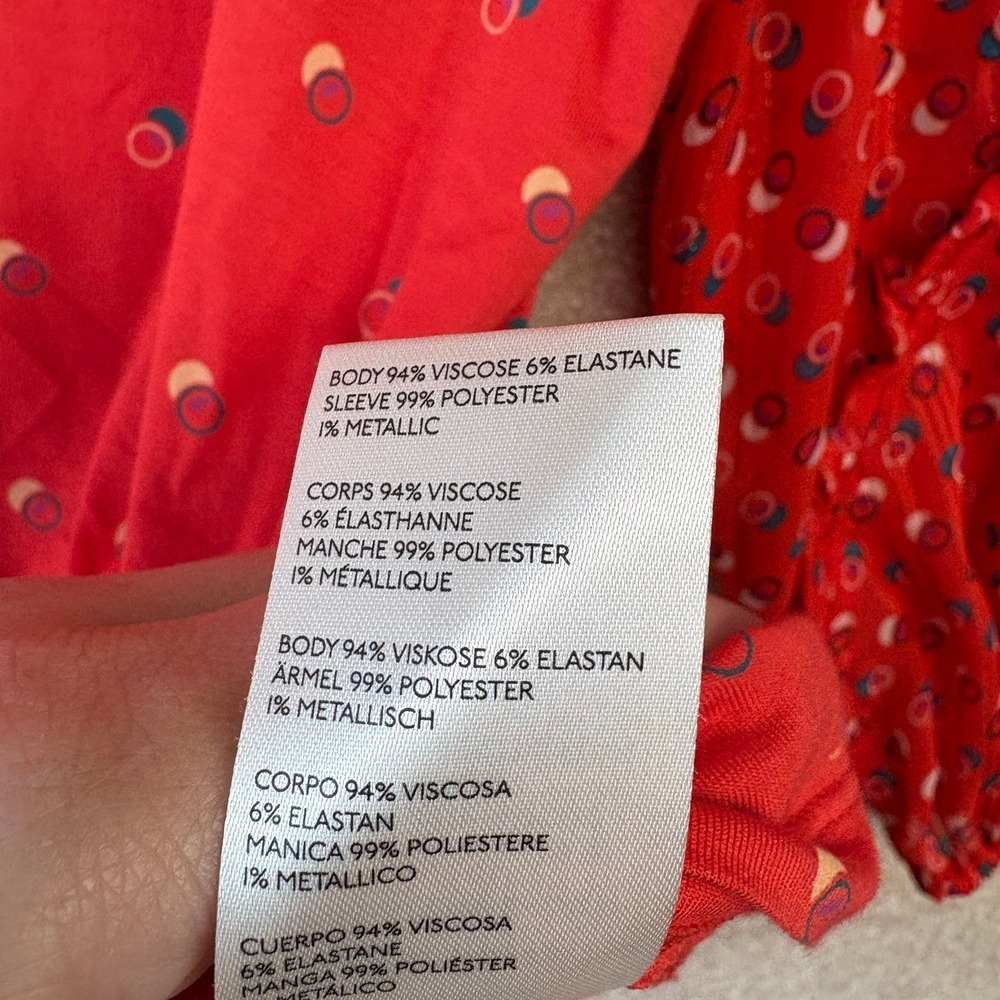 Anthropologie Maeve Peasant Blouse Top‎ Size Medium Ruffle Jacquin Anthro - Picture 9 of 10